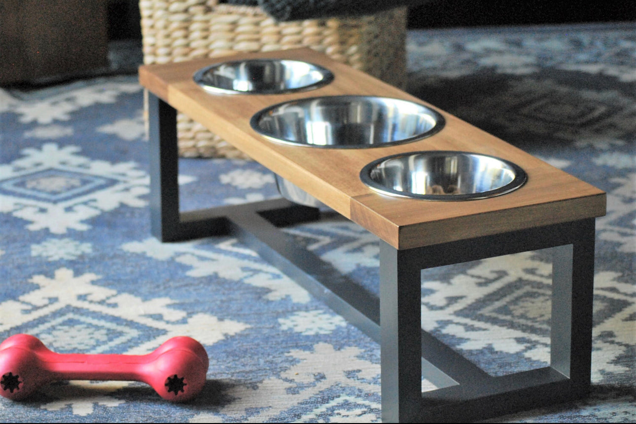 DIY Modern Dog Food Bowl Stand