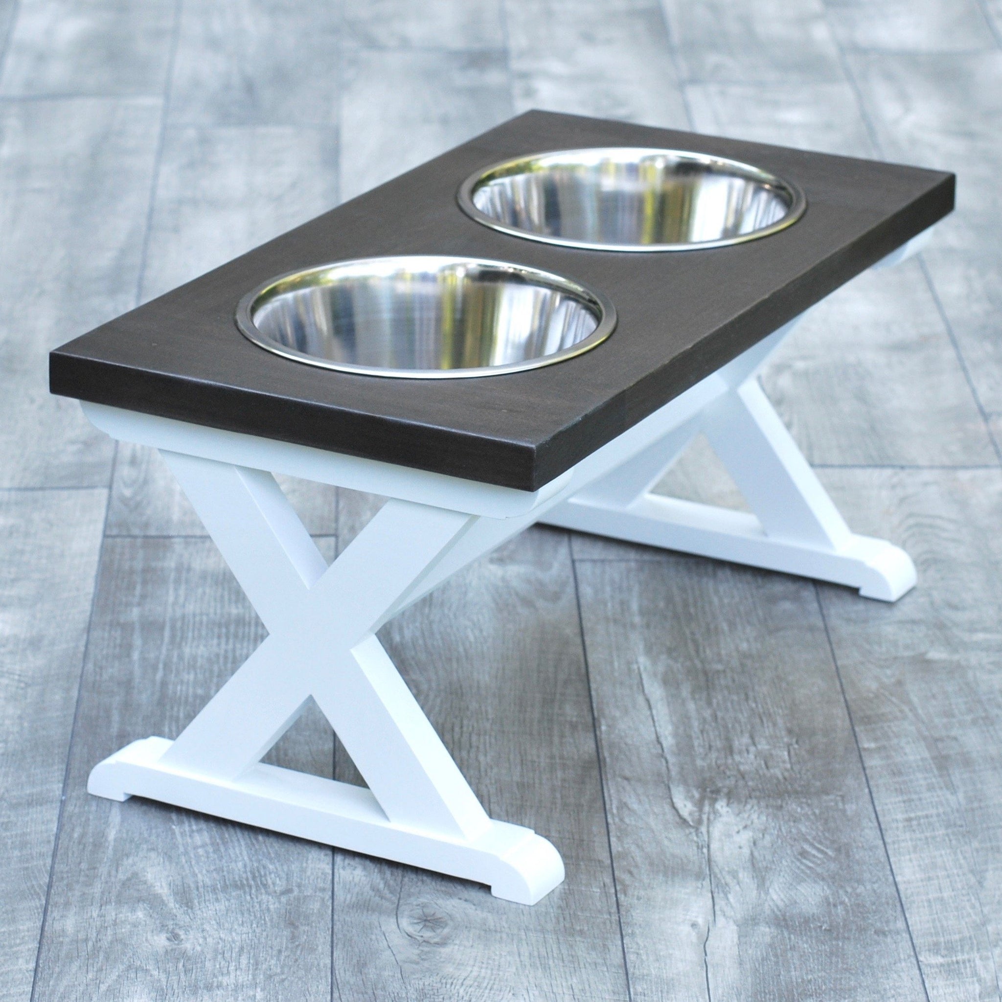 Elevated Dog Bowls Raised Dog Bowl Stand Feeder for Large Dogs Wood  Farmhouse